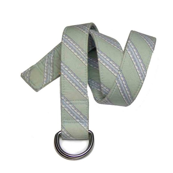 Vineyard Vines D-Ring Fabric Belt Green White Blue Women's Size Small - Picture 1 of 3